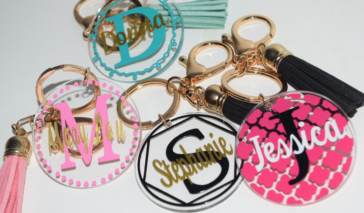 Personalized Monogram Key Chain, Gift for Women, Name