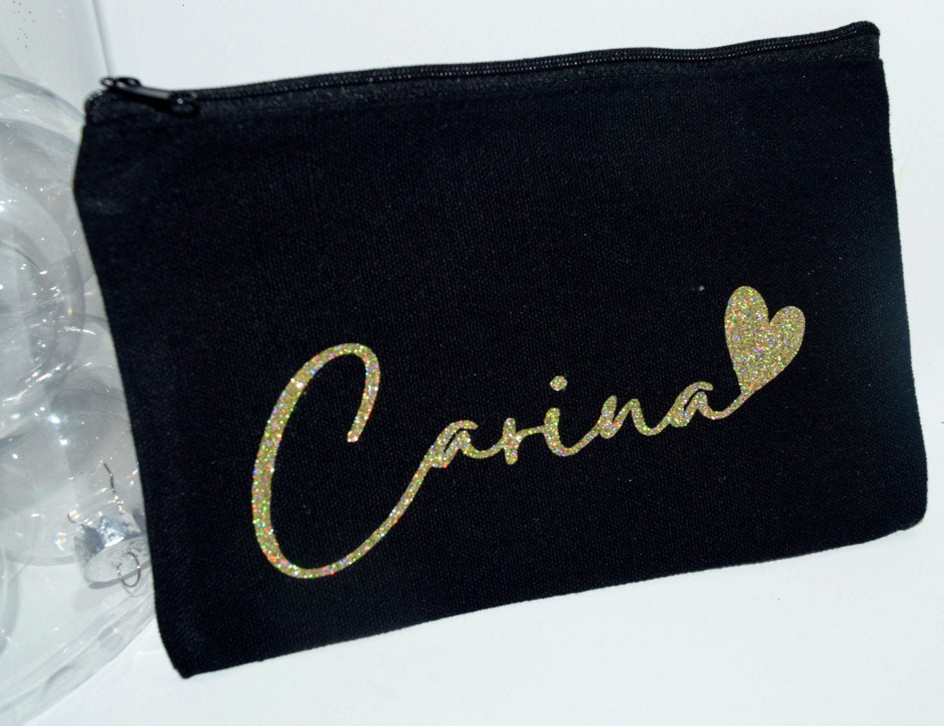 Makeup Bag | Personalized Makeup Bag | Mask Bag | Accessory Bag | Custom Made Bag |Cosmetic Pouch with Name | Maid of Honor Gift | Reusable - Creationz By Saba