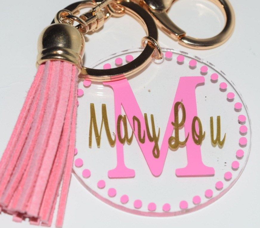 Custom Name Keychain | Mom Keychain | Bride key | monogram Keychains | Monogram Key Chain | Monogram Key Fob | Custom Keychain with Tassel |