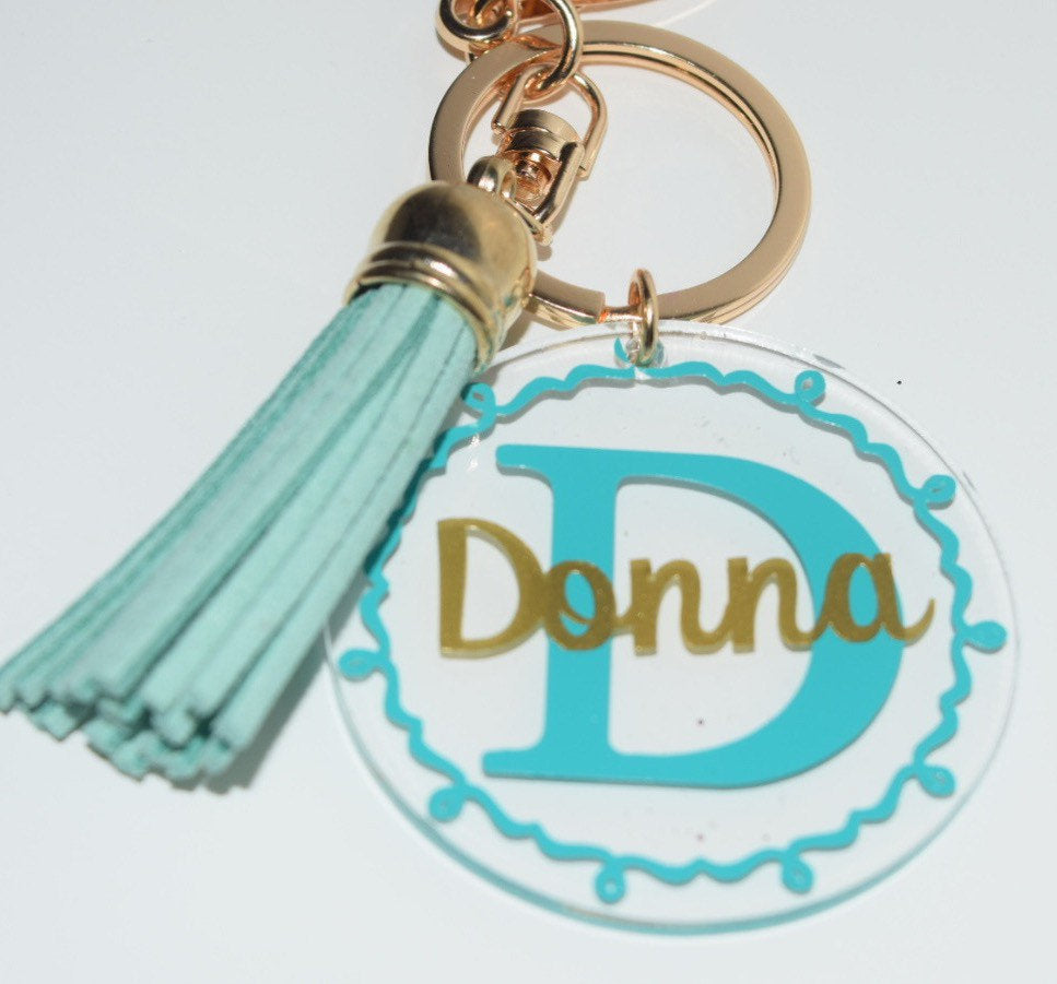 Custom Name Keychain | Mom Keychain | Bride key | monogram Keychains | Monogram Key Chain | Monogram Key Fob | Custom Keychain with Tassel |