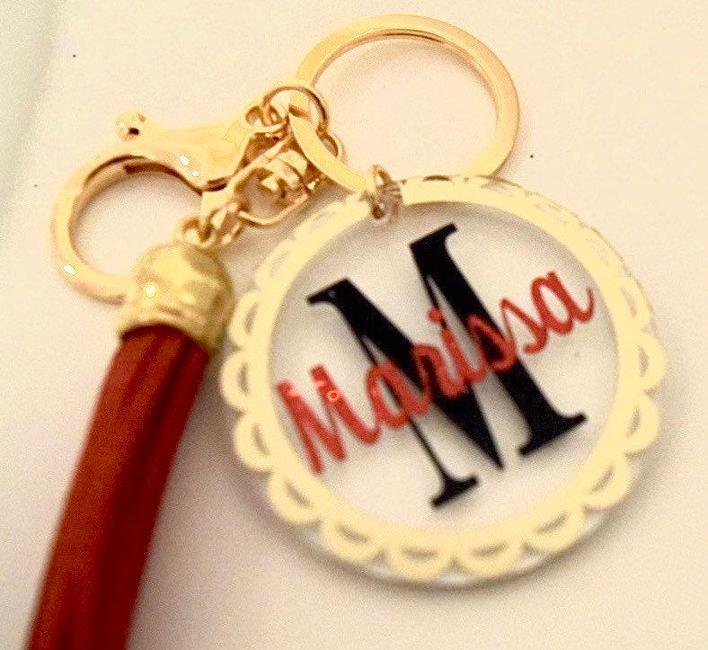 Custom Name Keychain | Mom Keychain | Bride key | monogram Keychains | Monogram Key Chain | Monogram Key Fob | Custom Keychain with Tassel |