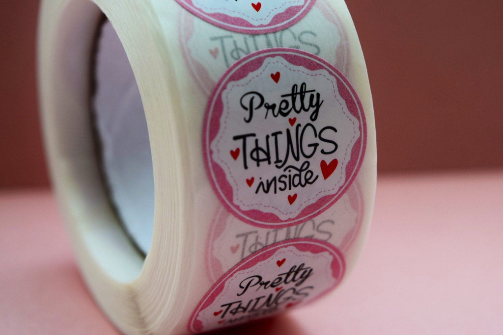 Pretty things inside stickers, small business stickers