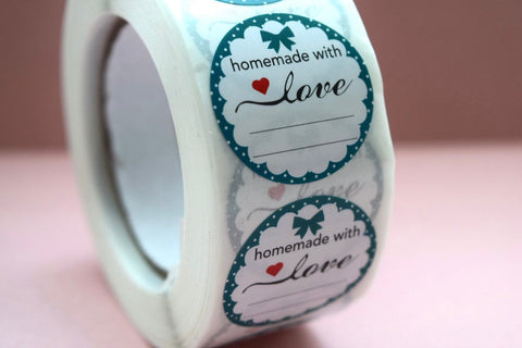Homemade with love stickers | 500 sticker roll | small business stickers | 500 stickers | packaging order stickers | packing stickers |