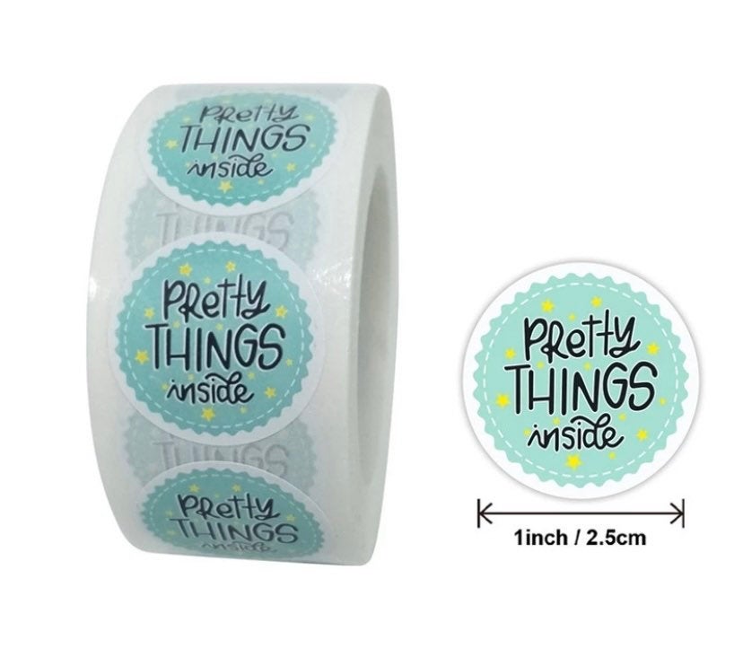 Pretty things inside stickers | small business stickers | 500 stickers | packaging order stickers | packing stickers | thank you | shipping