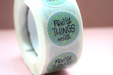 Pretty things inside stickers | small business stickers | 500 stickers | packaging order stickers | packing stickers | thank you | shipping