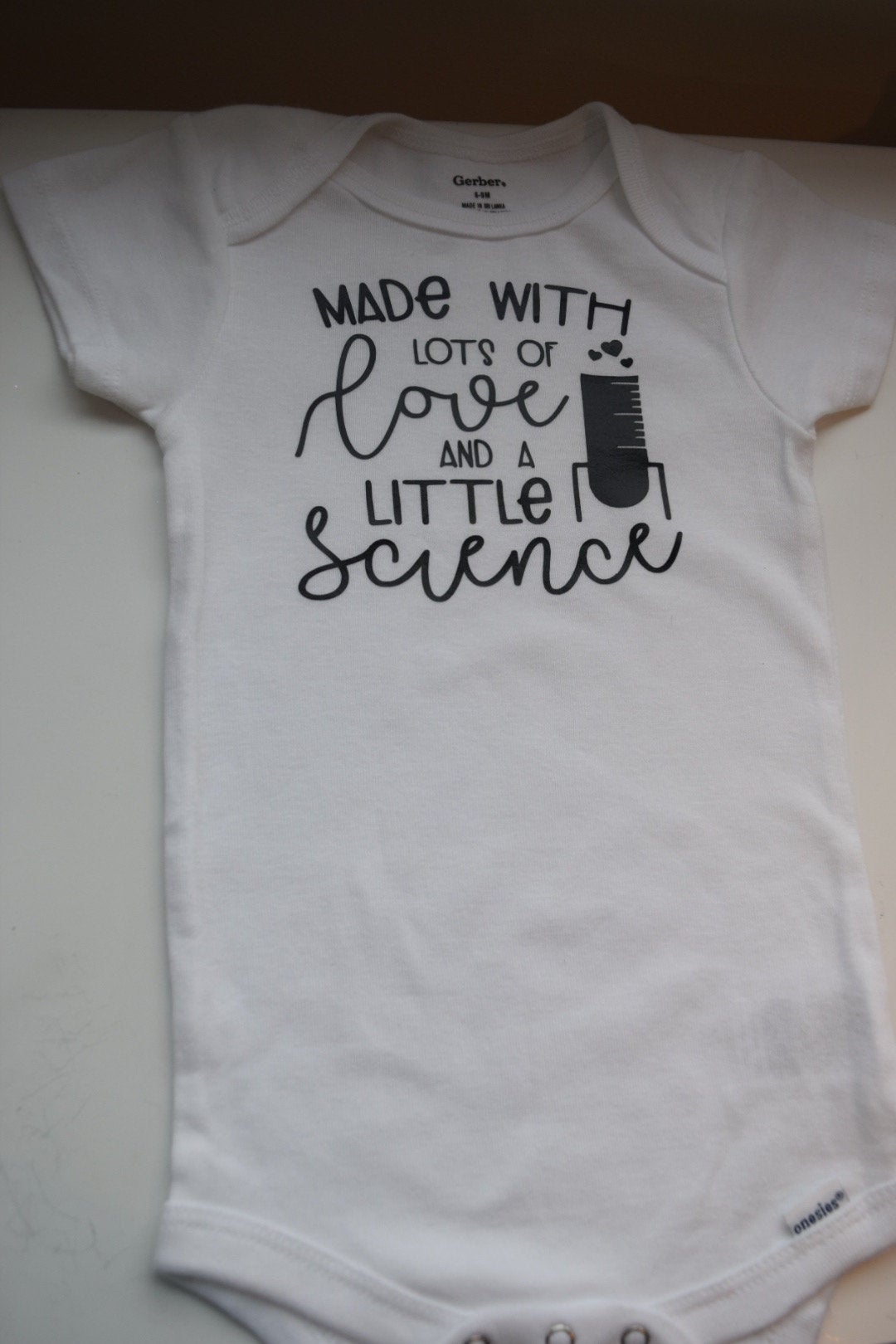 Made With Love And Science Baby Onesie® |  Love and Science Baby Onesie® | IVF Baby Onesie® | Rainbow Baby | Miracle Baby Onesie | Baby Boy