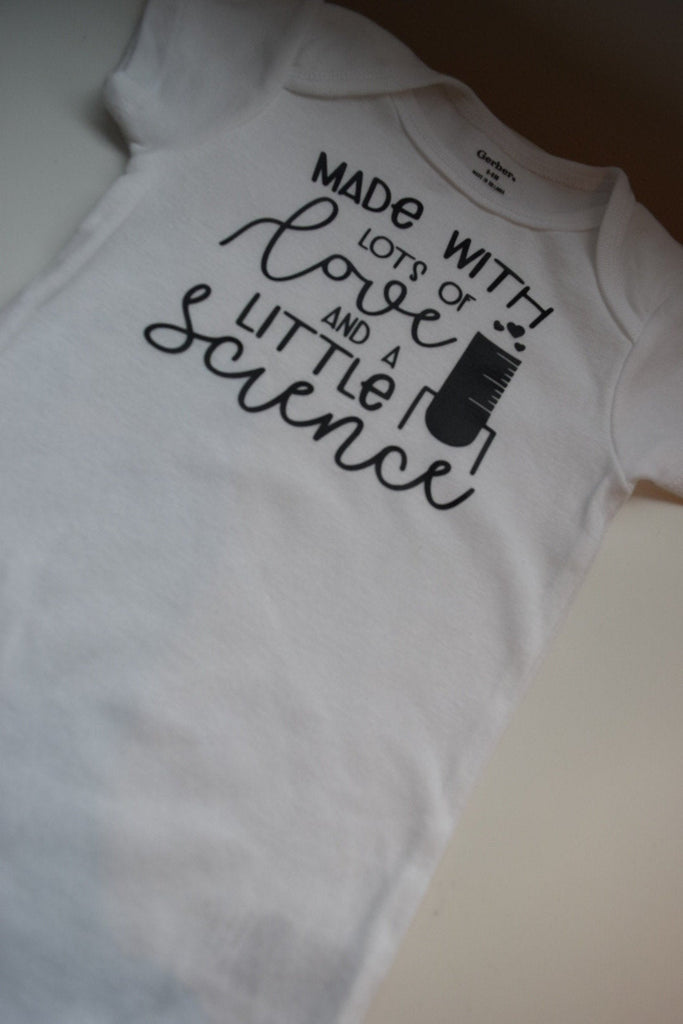 Made With Love And Science Baby Onesie®  Love and Science Baby Onesie –  Creationz By Saba