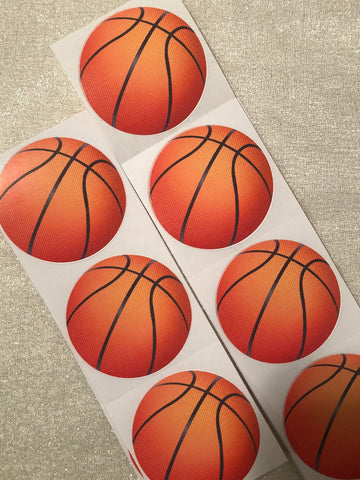 2” Round Basketball Sticker | Sports Stickers | Cupcake Topper Stickers | Basketball Planner Stickers | Calendar Stickers