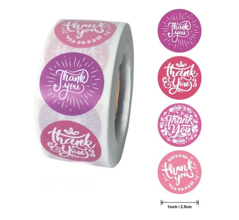 Thank you stickers | sticker roll | small business stickers | 500 stickers | packaging order stickers | packing stickers | thank you | ship - Creationz By Saba